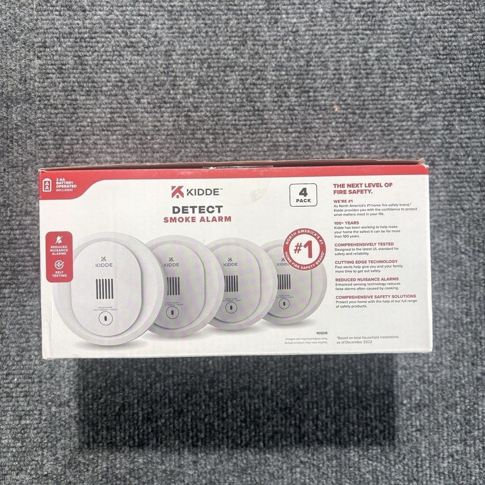 Kidde 10SDR 4" Battery Powered Smoke Detector w/ Photoelectric Sensor - 4 PACK